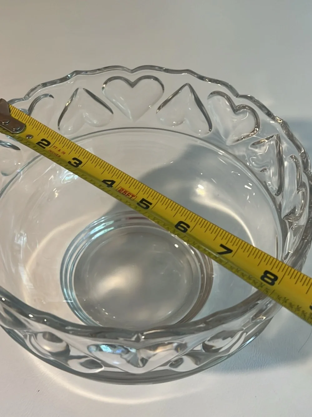 Tiffany & Co. Clear Glass Large Heart-Edged Bowl